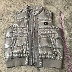 Ralph Lauren RLX Down Puffer Vest Silver RARE Sz L Used With tag